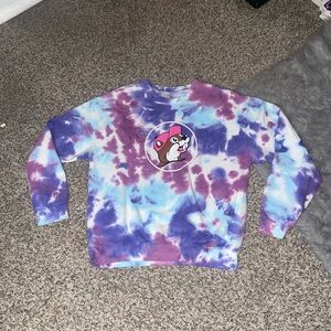 Buc-ee’s Purple and Blue Tie-Dye Sweatshirt Size XL